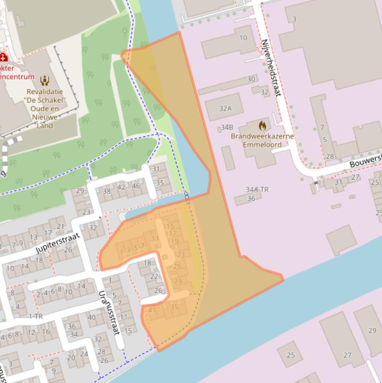 Kaart van postcodegebied 8303ZS.