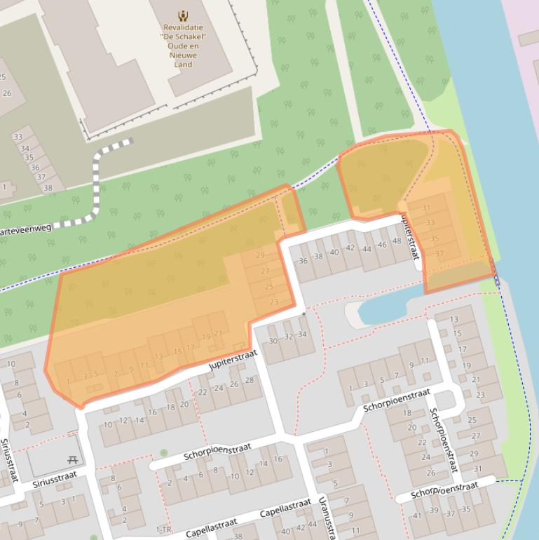 Kaart van postcodegebied 8303ZX.