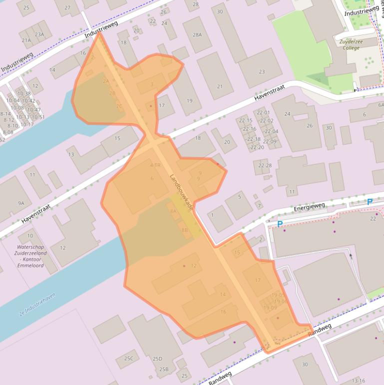 Kaart van postcodegebied 8304AE.