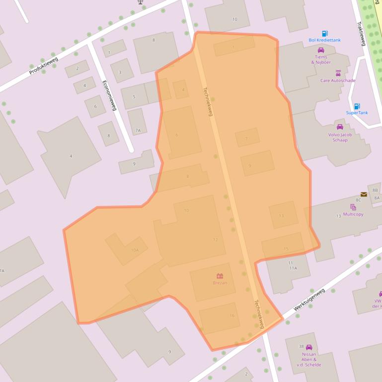 Kaart van postcodegebied 8304AW.