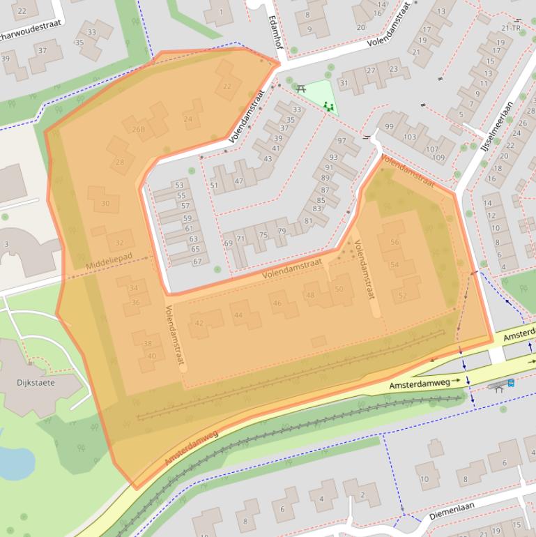 Kaart van postcodegebied 8304CB.