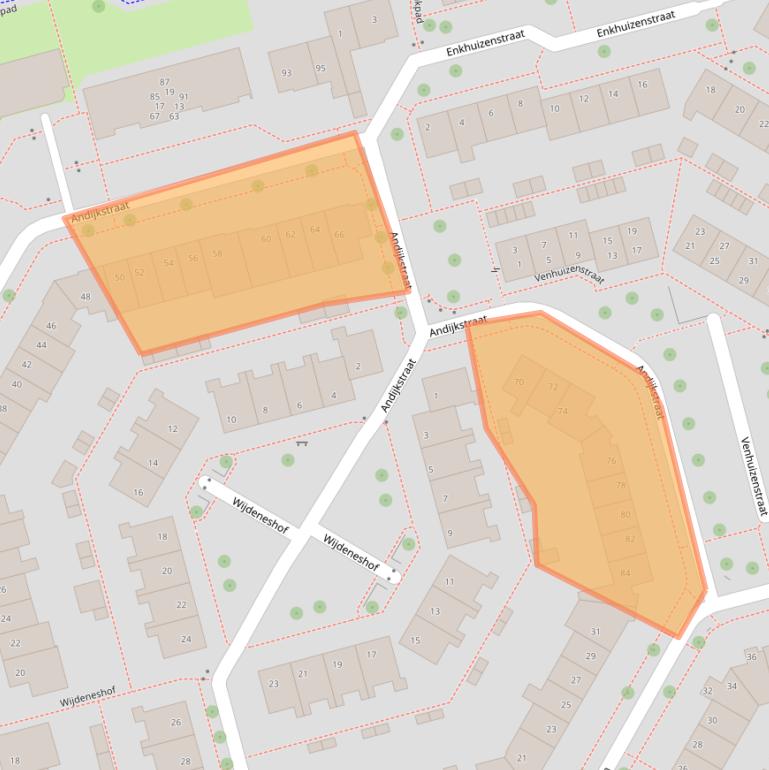 Kaart van postcodegebied 8304CS.