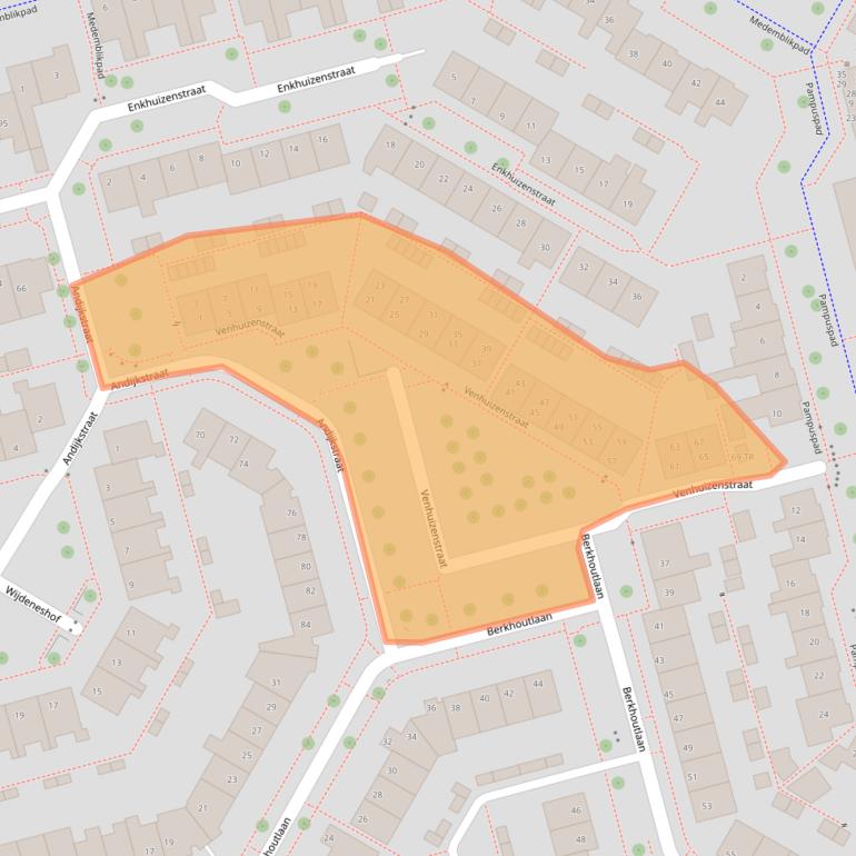 Kaart van postcodegebied 8304CW.