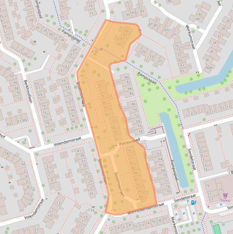 Kaart van postcodegebied 8304DB.
