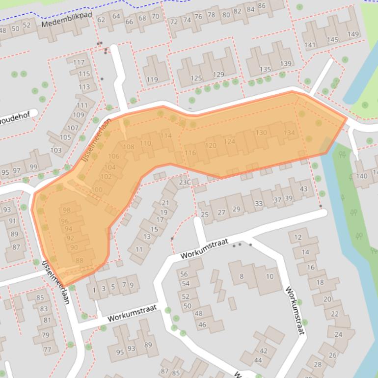 Kaart van postcodegebied 8304DC.