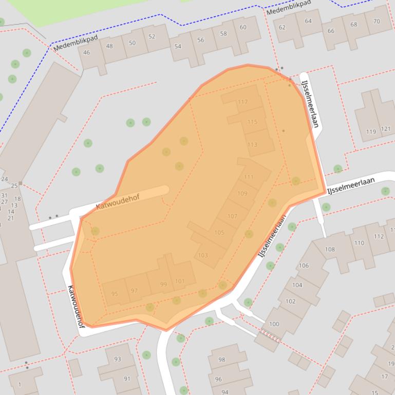 Kaart van postcodegebied 8304DG.