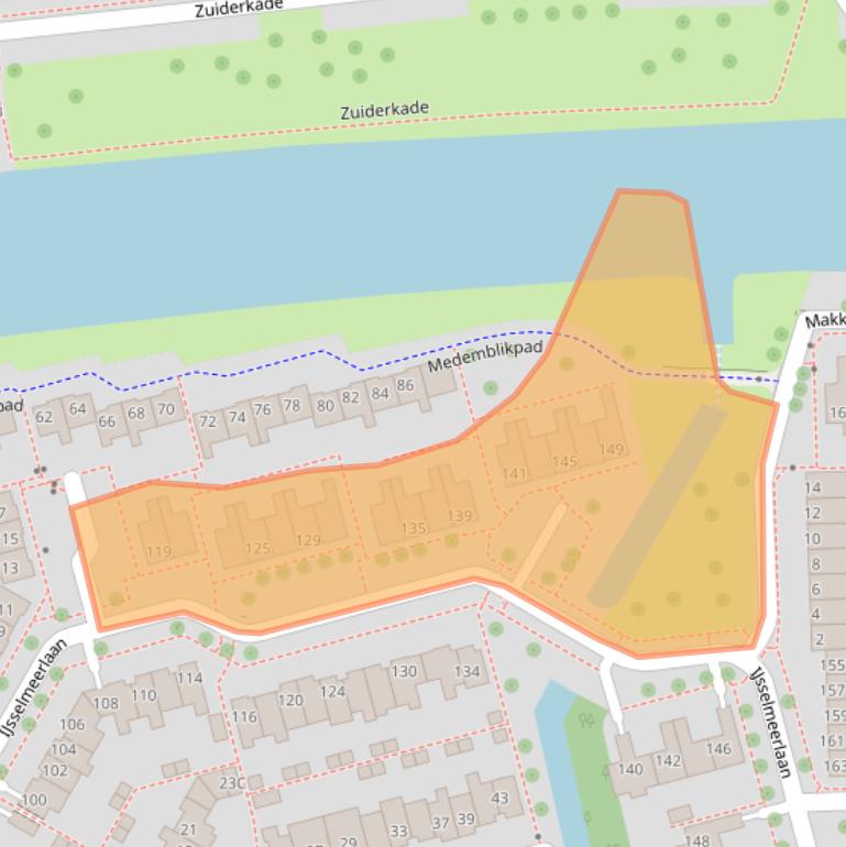 Kaart van postcodegebied 8304DH.