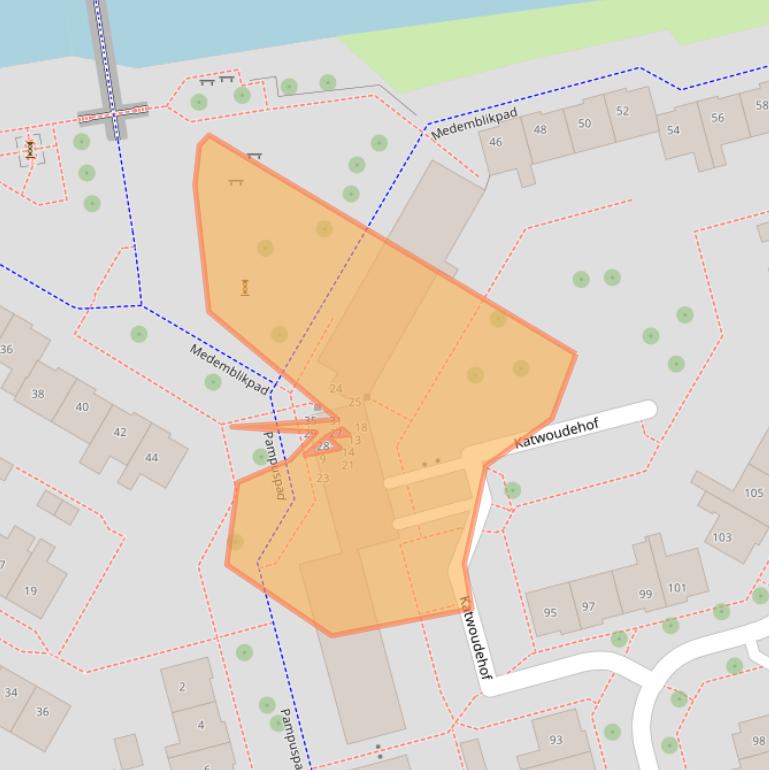 Kaart van postcodegebied 8304DK.