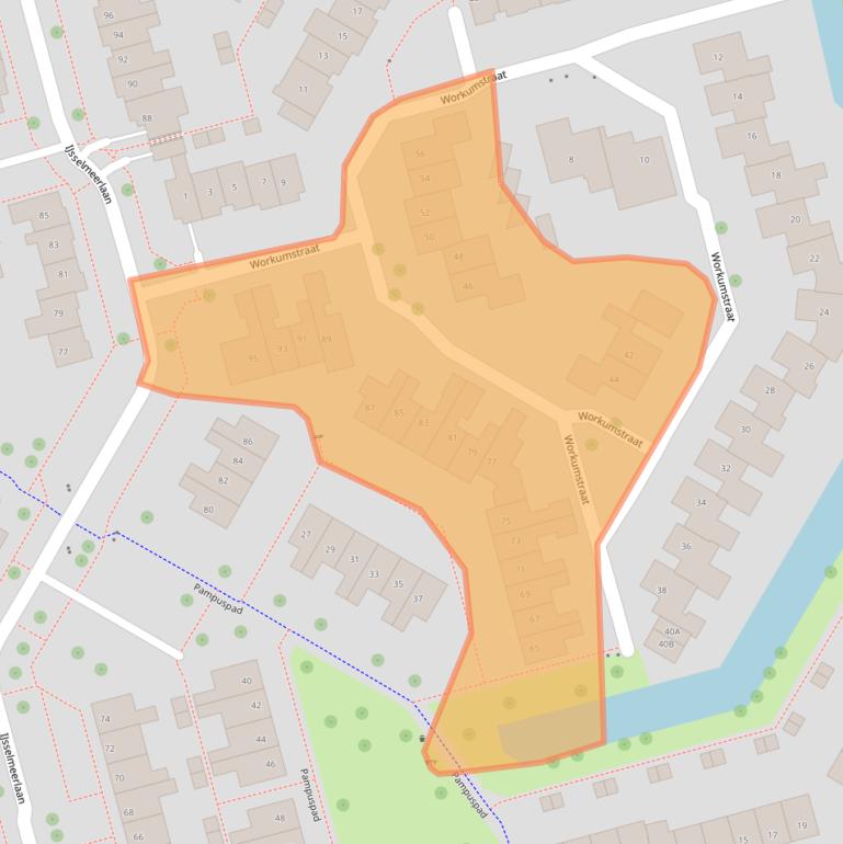 Kaart van postcodegebied 8304DN.