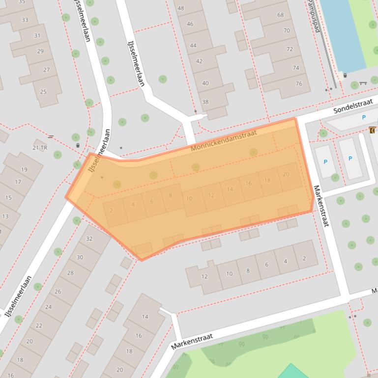Kaart van postcodegebied 8304DX.