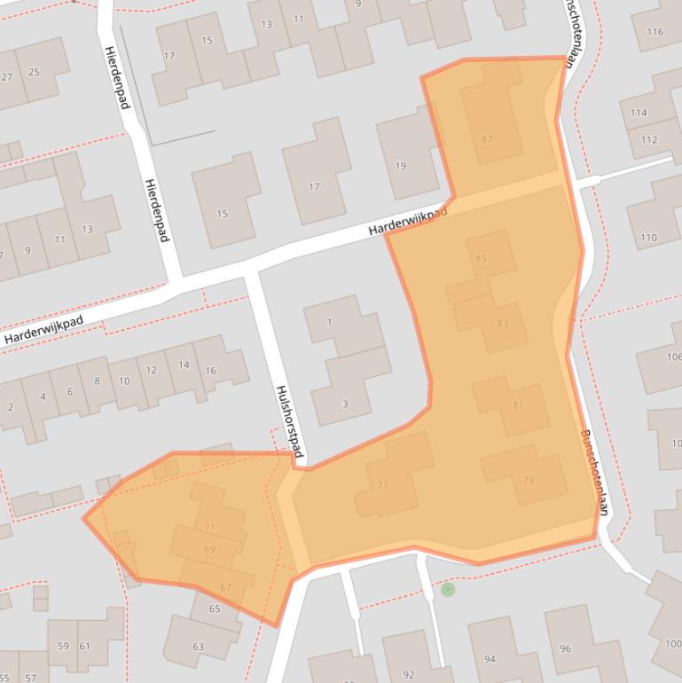 Kaart van postcodegebied 8304EX.