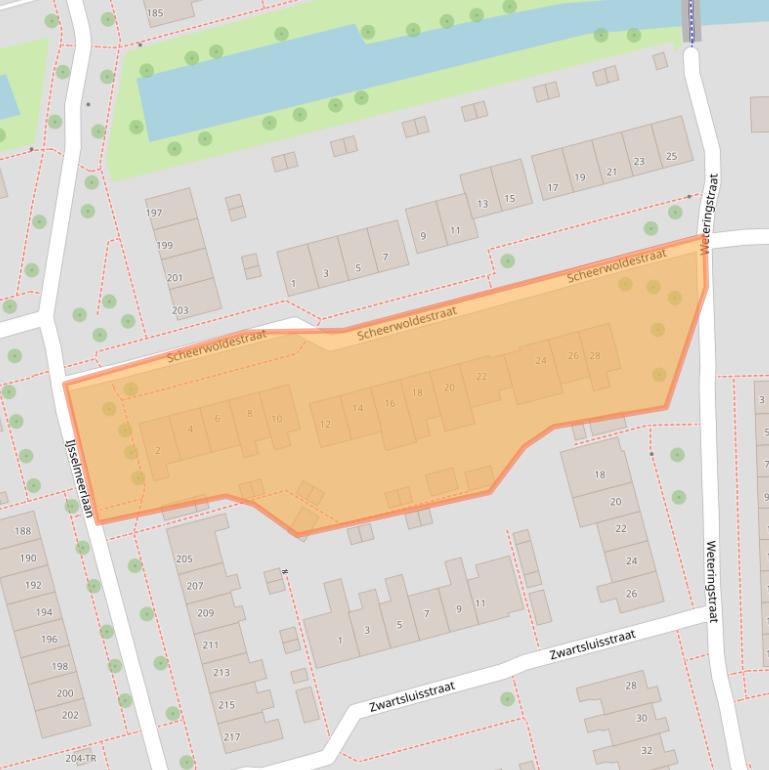 Kaart van postcodegebied 8304GJ.