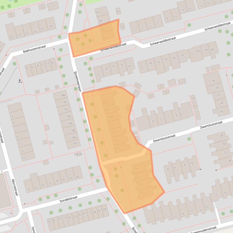 Kaart van postcodegebied 8304GL.