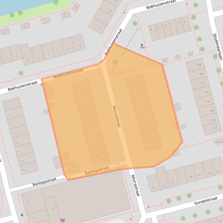 Kaart van postcodegebied 8304GX.