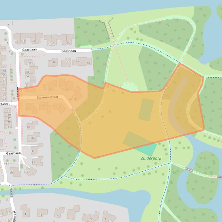 Kaart van postcodegebied 8304JA.