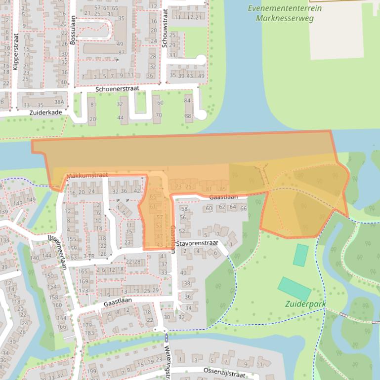 Kaart van postcodegebied 8304JE.