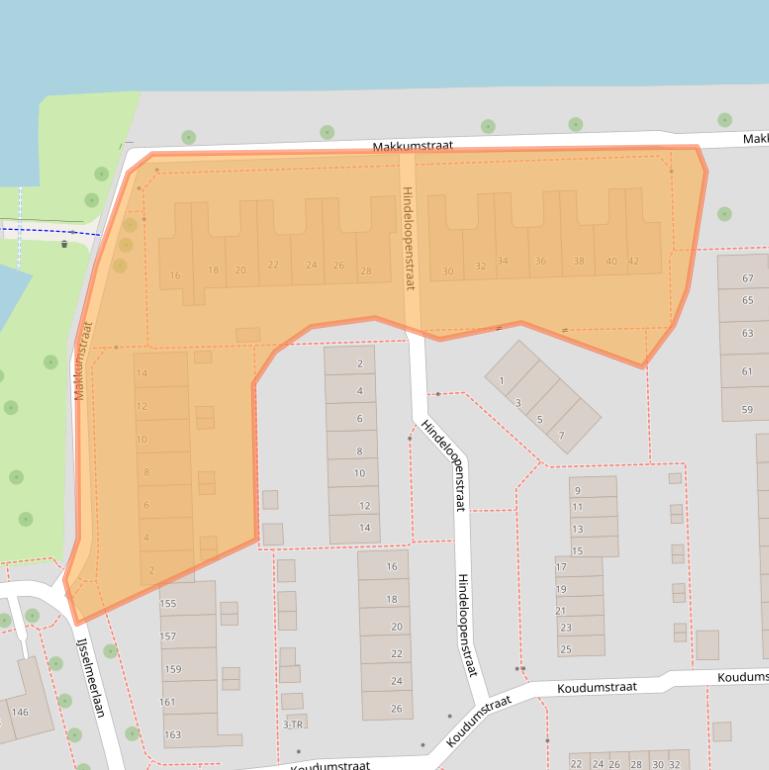 Kaart van postcodegebied 8304JJ.