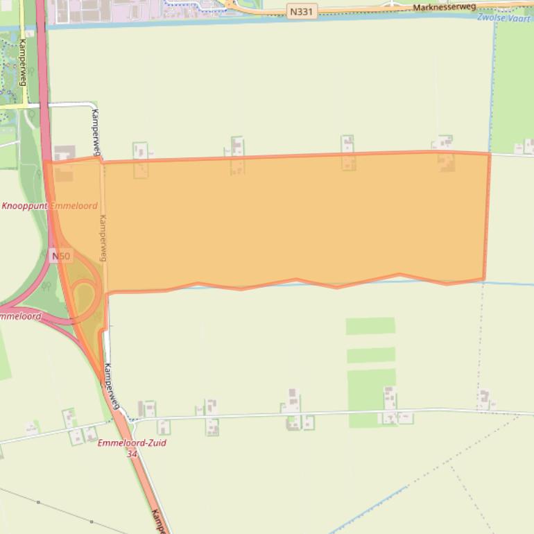 Kaart van postcodegebied 8305AT.