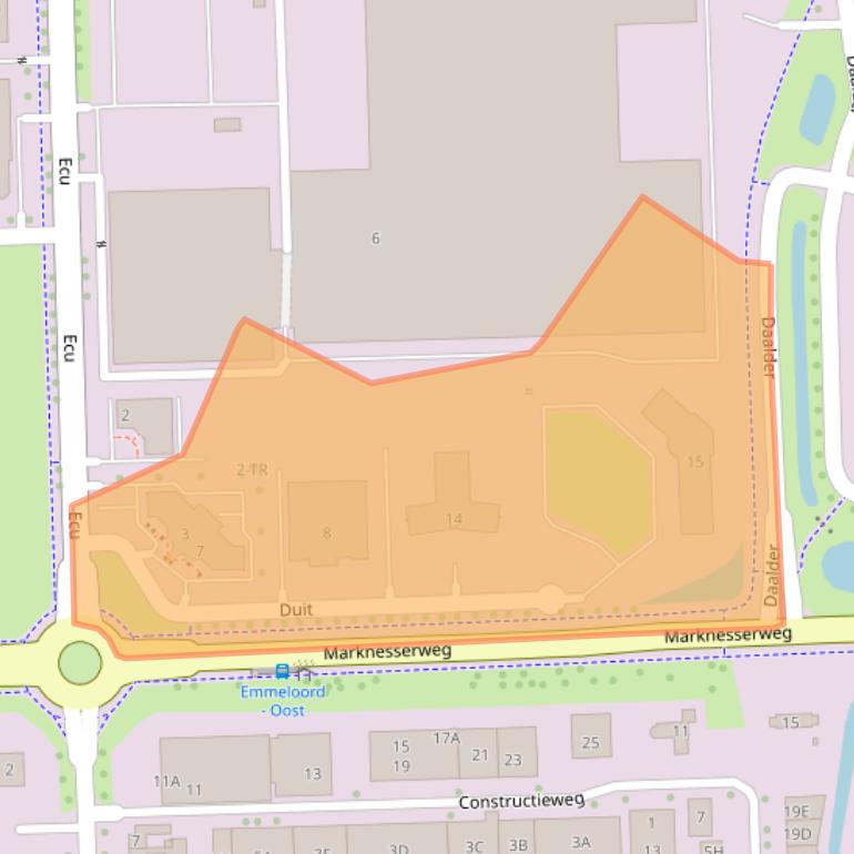 Kaart van postcodegebied 8305BB.