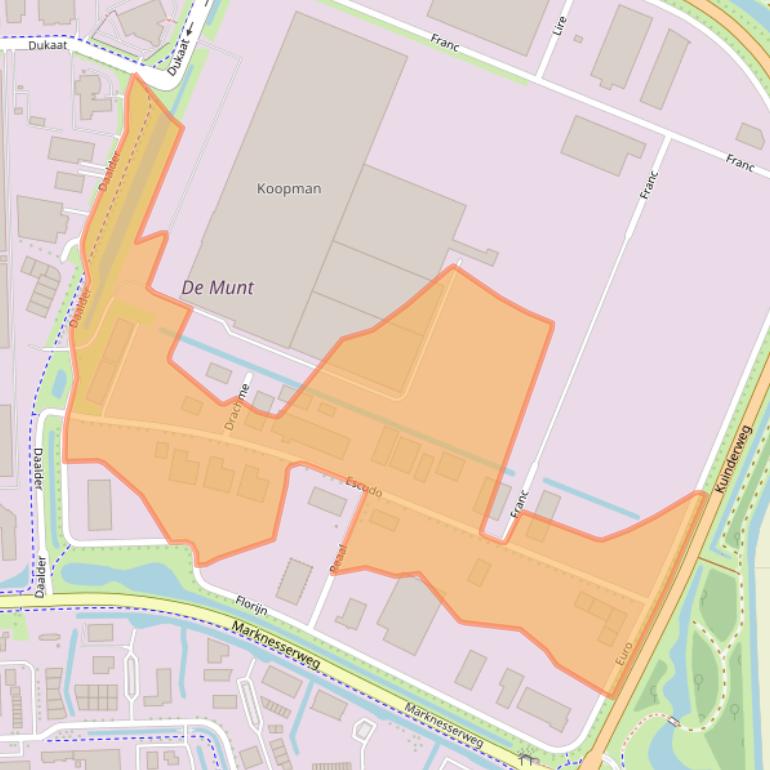 Kaart van postcodegebied 8305BM.