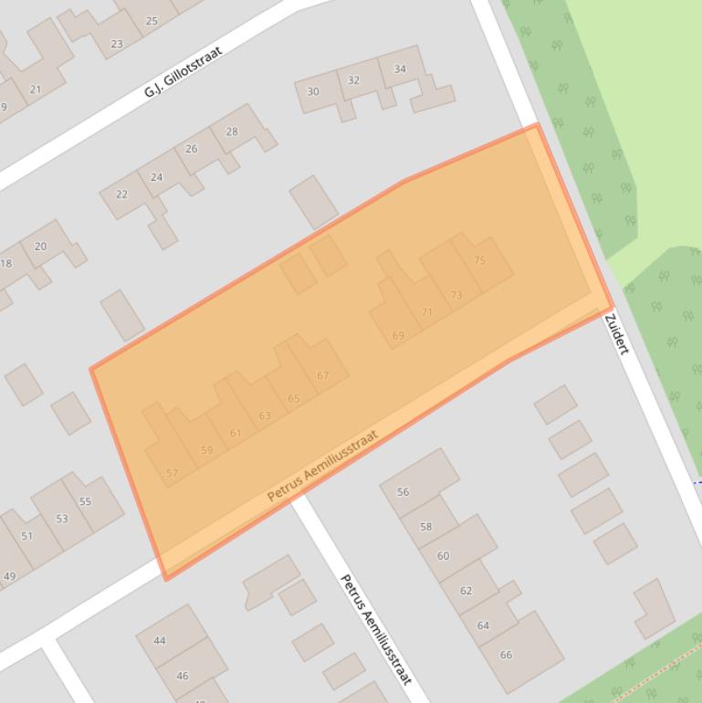 Kaart van postcodegebied 8307BC.