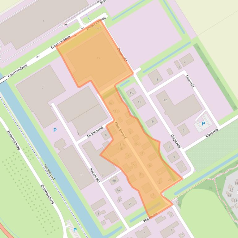 Kaart van postcodegebied 8307DS.