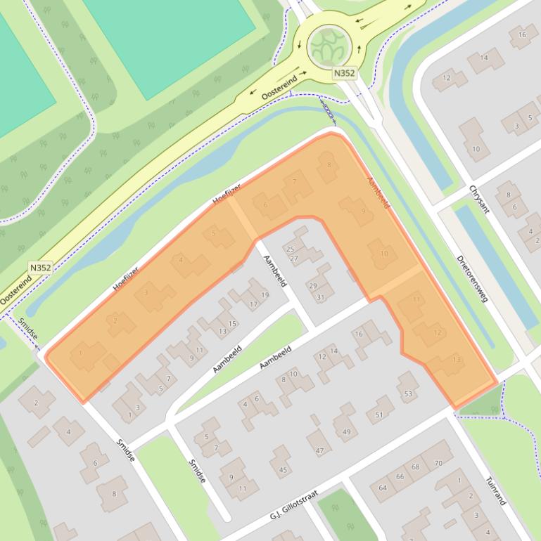 Kaart van postcodegebied 8307EB.