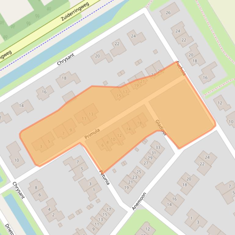 Kaart van postcodegebied 8307NH.