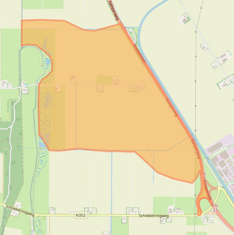 Kaart van postcodegebied 8307RA.