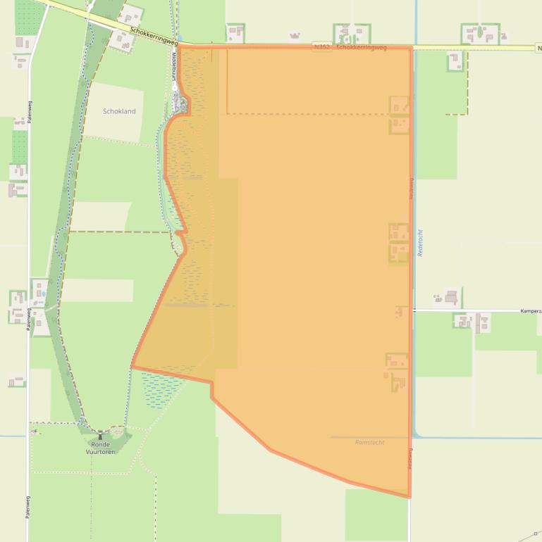 Kaart van postcodegebied 8307RE.