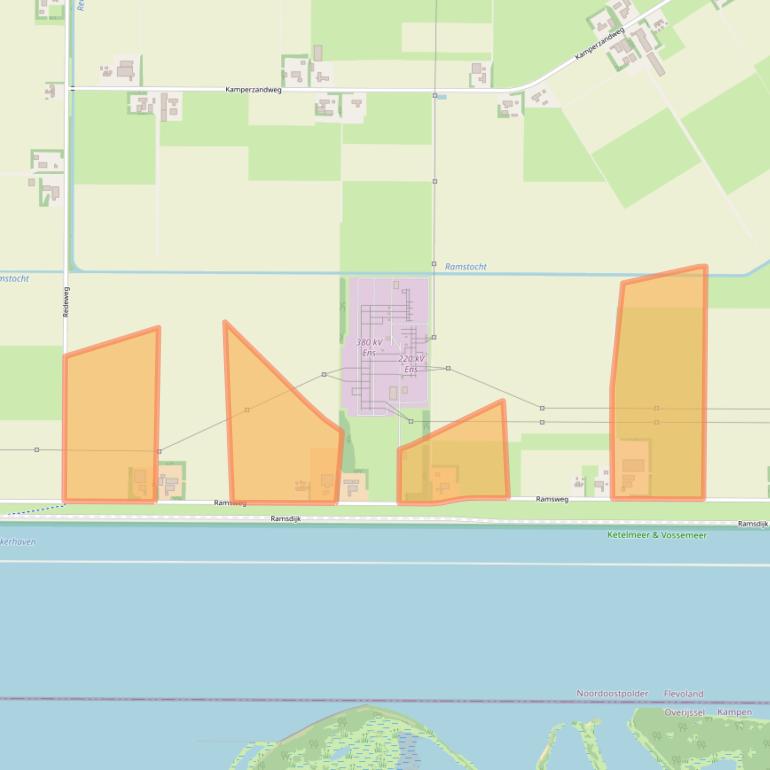 Kaart van postcodegebied 8307RL.