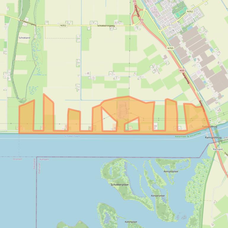 Kaart van postcodegebied 8307RN.