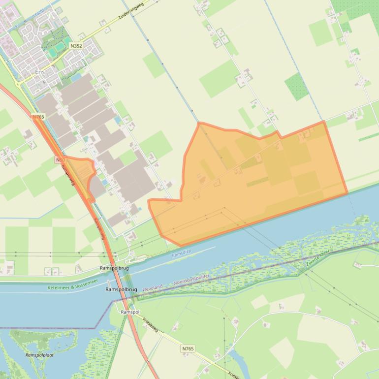 Kaart van postcodegebied 8307RP.