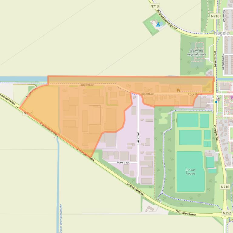 Kaart van postcodegebied 8308AB.