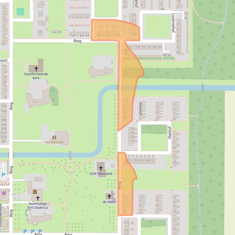 Kaart van postcodegebied 8308AM.