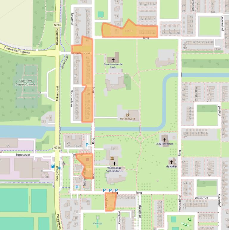 Kaart van postcodegebied 8308AN.