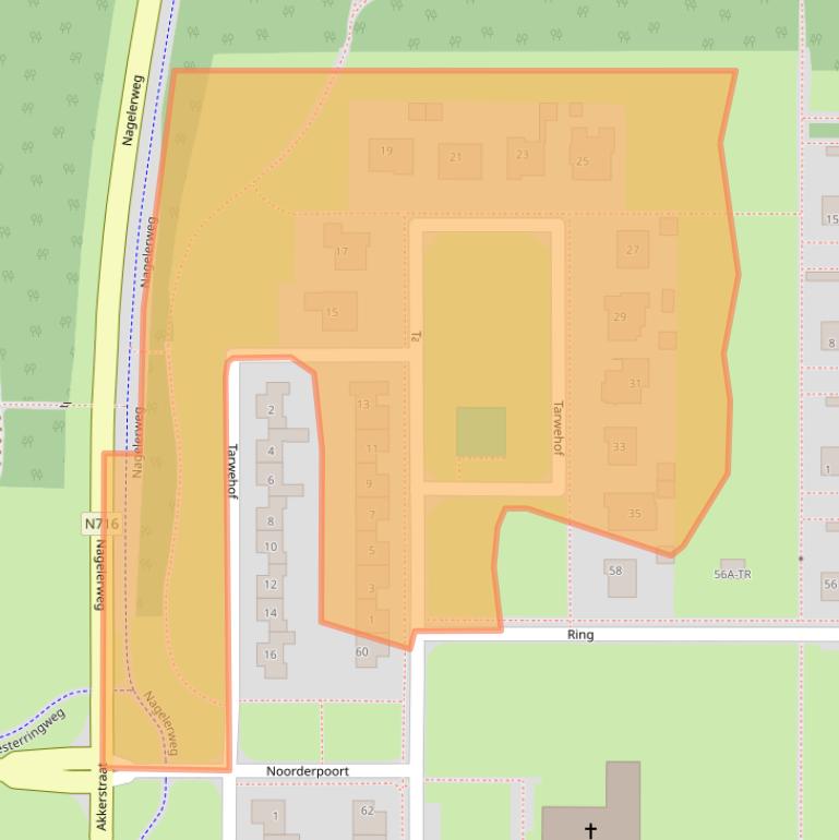Kaart van postcodegebied 8308BK.