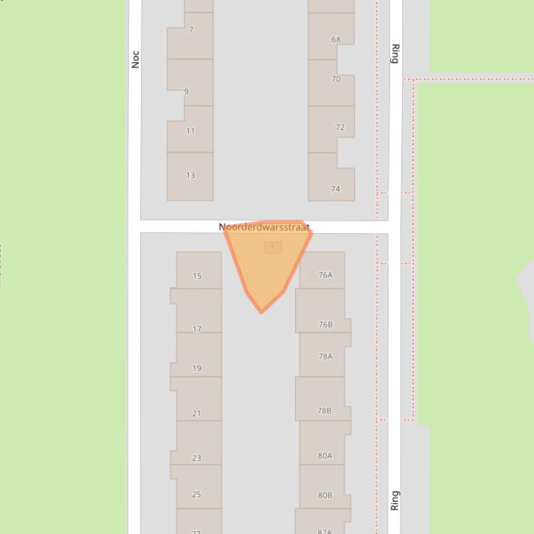 Kaart van postcodegebied 8308BM.