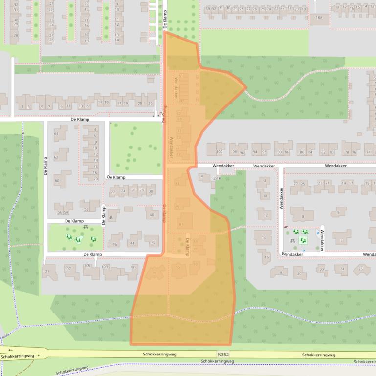 Kaart van postcodegebied 8308CD.