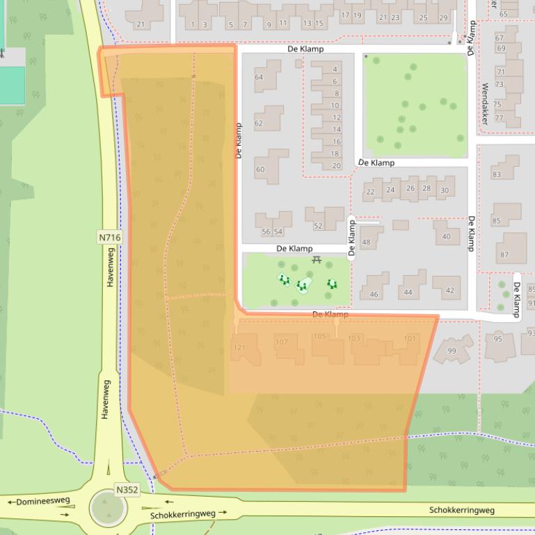 Kaart van postcodegebied 8308CE.