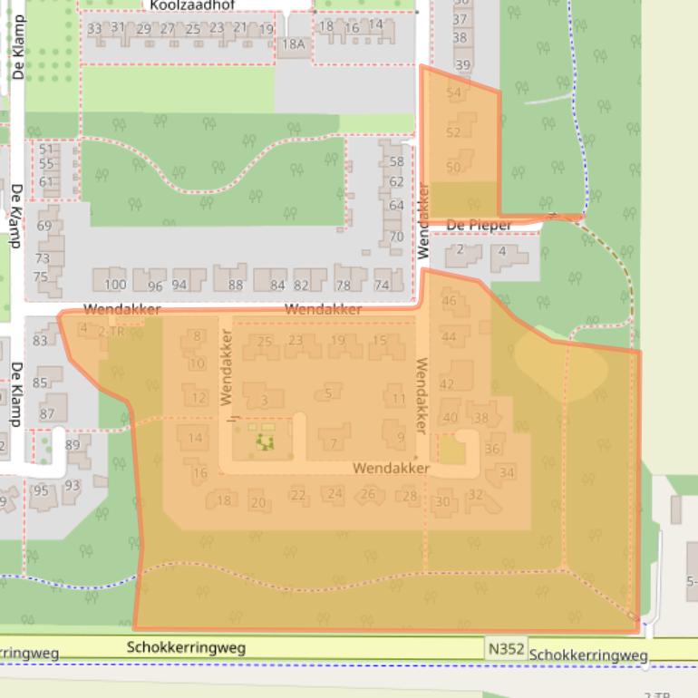 Kaart van postcodegebied 8308CG.