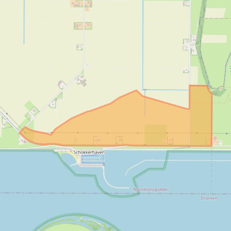 Kaart van postcodegebied 8308PW.