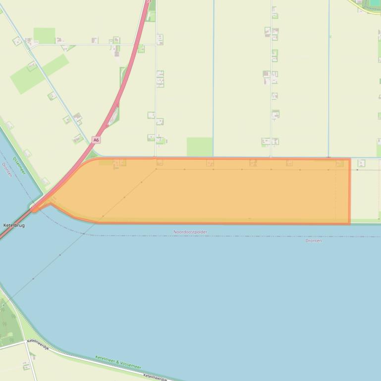 Kaart van postcodegebied 8308RB.