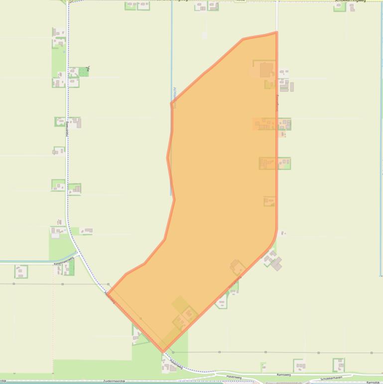 Kaart van postcodegebied 8308RE.