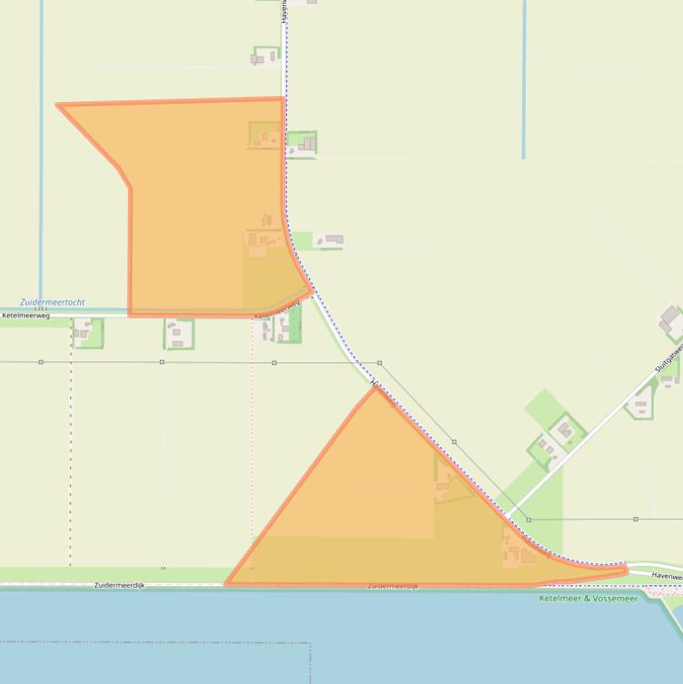 Kaart van postcodegebied 8308RJ.