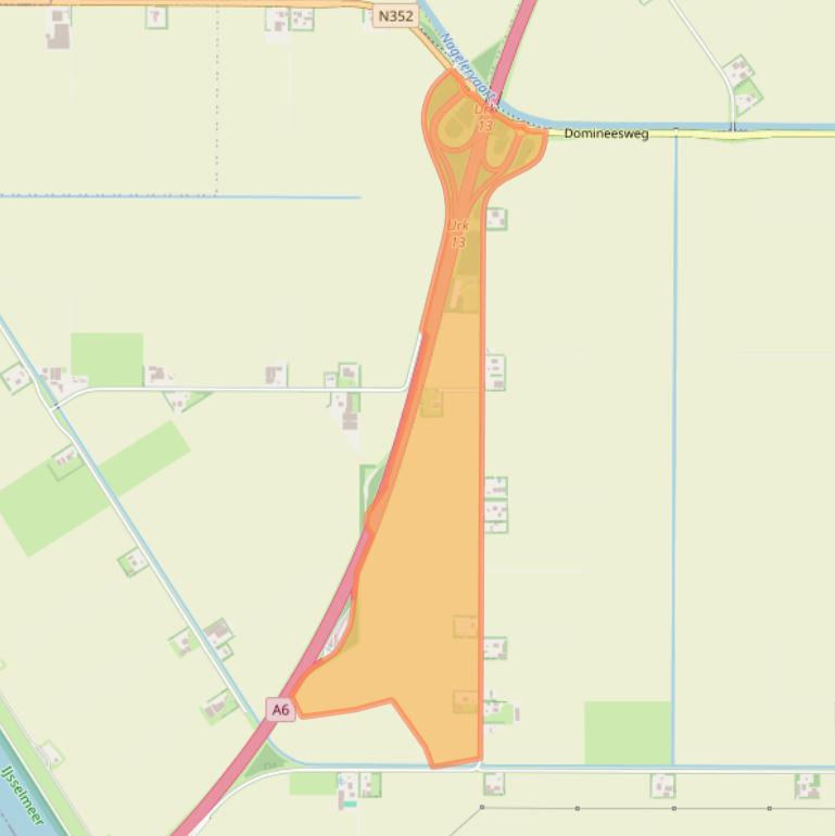 Kaart van postcodegebied 8308RR.