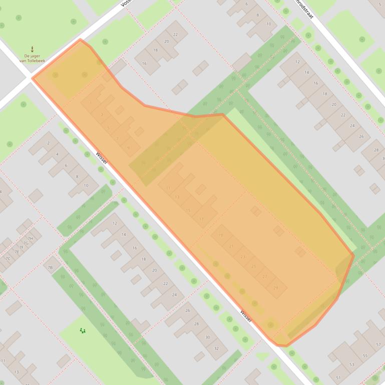 Kaart van postcodegebied 8309AJ.