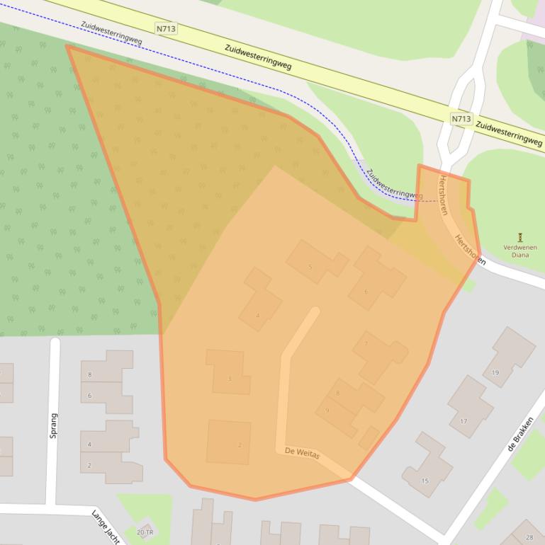 Kaart van postcodegebied 8309AW.