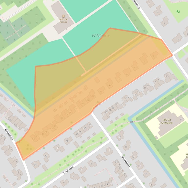 Kaart van postcodegebied 8309CA.