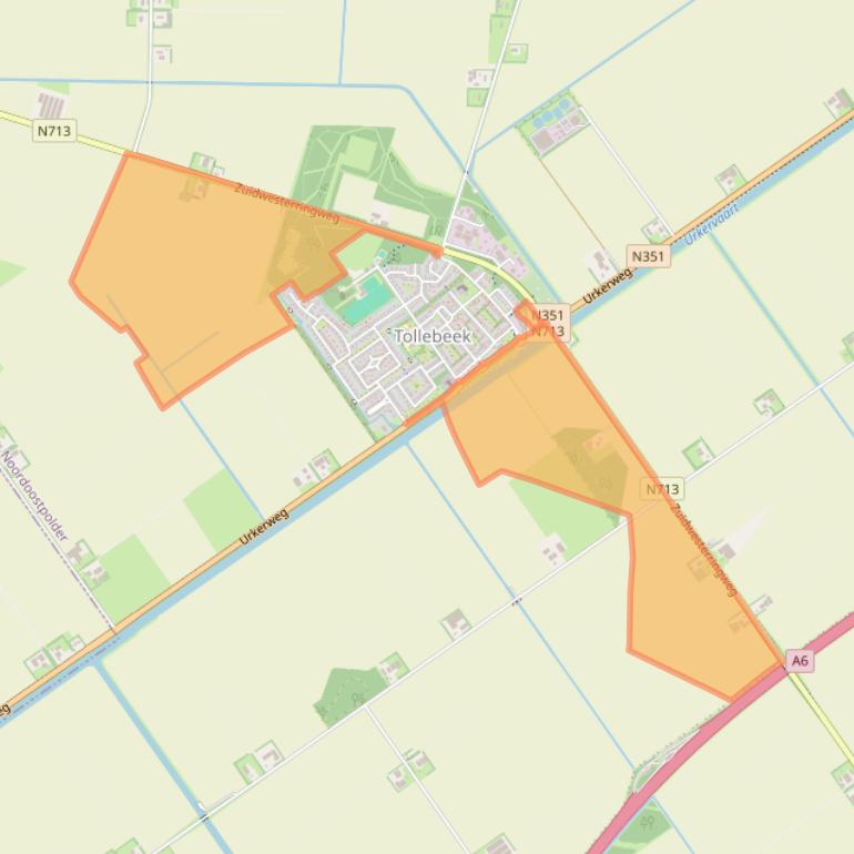 Kaart van postcodegebied 8309PG.